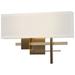 Cosmo 11.3" High Soft Gold Accented Bronze Sconce With Flax Shade