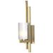 Ondrian 16.7"H Right Orientation Modern Brass Sconce With Opal Glass S