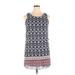 Pink Republic Casual Dress - Shift: Blue Aztec or Tribal Print Dresses - Women's Size X-Large