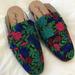 Free People Shoes | Free People At Ease Brocade Slip On Loafer Mule Floral Multi Color 6.5 | Color: Blue/Pink | Size: 6.5