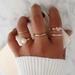 Anthropologie Jewelry | 2/$10 New! Boho 5 Piece Ring Set Midi Crystal Boho Cute | Color: Gold/Red/Silver | Size: Os