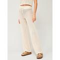 Pieces Ribbed Beach Cover Up Trouser -White