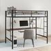 Viv + Rae™ Buettner Loft Bed w/ Desk & Shelf Metal in Black | 71.6 H x 41.4 W x 78.1 D in | Wayfair E37D85D46C5C420CB443CD309C7C2AA1