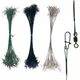 Assortiment de fils de pêche en acier avec mousqueton pivotant Anti-appât pêche à la carpe