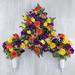 Primrue 3 Piece Set Multicolor Mixed Roses & Rose Buds Memorial Rose Vases Silk in Red/Yellow/Indigo | 12 H x 11.5 W x 11 D in | Wayfair