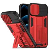 SaniMore Case for iPhone 14 Pro (6.1 2022) [Slide Camera Cover + Incvisible Kickstand] Magnetic Car Mount Upgraded Heavy Duty Protective Hybird Rugged Military Grade Drop-proof Shell Red