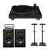 Reloop Turn 7 Premium HiFi Turntable with T5V Monitors (Pair) Stands and Brush