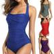 Cheers US Women s Vintage Padded Push up One Piece Swimsuits Tummy Control Bathing Suits Plus Size Swimwear