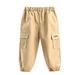 Fall Savings Clearance 2023! TUOBARR Toddler Boy Pants Baby Boy Pants Boys Casual Trousers Cargo Pants Fashion Solid Color Length Pants Elastic Cuffs Pants Khaki 1-2 Years