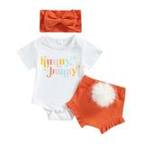 Baby Girl 5 Month Baby Girl Clothes 12 18 Months Baby Girls Easter Rabbit Prints Short Sleeve Letter Romper Bodysuit Bunny Tail Shorts Headband 3PCS Rabbit Clothes
