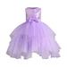 YDOJG Girls Toddler Dresses Summer Beaded Sequin Lace Bow Tutu Dress Princess Dress Party Wedding Prom Outfits For 3-4 Years