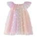 for Toddler Girl Easter Dress Size 6 Toddler Girls Sleeveless Rainbow Star Sequin Tulle Ruffles Princess Dress Dance Party Dresses Clothes