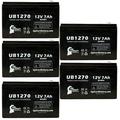 5x Pack - Compatible Power Star GB1265 Battery - Replacement UB1270 Universal Sealed Lead Acid Battery (12V 7Ah 7000mAh F1 Terminal AGM SLA) - Includes 10 F1 to F2 Terminal Adapters