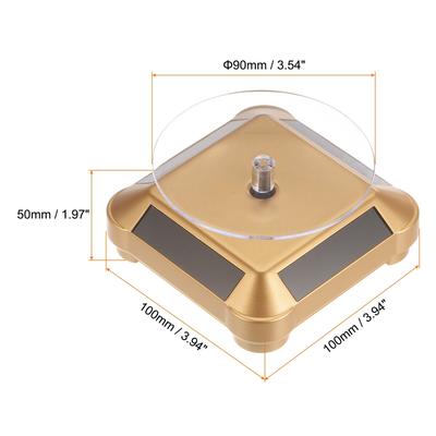 Solar Display Stand Turntable 360 Degree Rotating Double Use ABS - Gold Tone