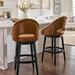 Lusso Swivel Bar & Counter Stool - Counter Height (24" Seat), Black Walnut/Marbled Bourbon/Counter Height - Grandin Road