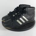 Adidas Shoes | Adidas Black/Silver Leather Hightop Athletic Casual Shoes 919501 Womens Size 9.5 | Color: Black/Silver | Size: 9.5