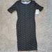 Lularoe Dresses | Lularoe Julia Fitted Dress Knit Bodycon Black Tan We The People Size Xs X Small | Color: Black/Gold | Size: Xxs