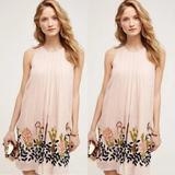 Anthropologie Dresses | Anthropologie Not So Serious Sleeveless Embroidered Dress. Sz 2 | Color: Cream/Green | Size: 2