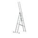 Drabest PRO SERIES LADDERS 3x11 Aluminum Press-Formed Multi-Purpose Three-Section Ladder 150 KG - Aluminum Step Ladder – Ladders Multi Purpose – Folding Foldable Step Ladder – 45 x 539 x 18 cm