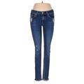 Rag & Bone/JEAN Jeans - Low Rise Skinny Leg Denim: Blue Bottoms - Women's Size 25 - Dark Wash