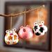 The Holiday Aisle® Happy Farm Dried Gourd Hanging Figurine Ornament Set Wood in Brown/Pink | 2.6 H x 2.8 W x 2.8 D in | Wayfair