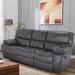 Latitude Run® Meene 87.5" Wide Leather Zero Clearance Recliner Sofa, Manual Three-Seater Couch Faux Leather | 39 H x 87.5 W x 40 D in | Wayfair