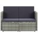 Ebern Designs 46.5" Wide Outdoor Wicker Patio Sofa w/ Cushions Wicker/Rattan/Metal in Black/Gray | 29.1 H x 46.5 W x 25.6 D in | Wayfair