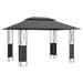 VidaXL 13 Ft. W x 10 Ft. D Steel Patio Gazebo Metal/Steel/Soft-top in Black/Gray | 106.3 H x 157.5 W x 118.1 D in | Wayfair 360142