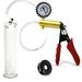 LeLuv Ultima Penis Pump w/ Red Handle Silicone Grip Clear Hose + Protected Gauge | TPR Seal | 9 x 2.125 Cylinder