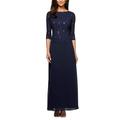 Alex Evenings Damen Langes vollem Rock (zierliche und Normale Größen) Kleid fr besondere Anlsse, Navy, 44 Petite