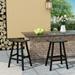 Polytrends Laguna HDPE All Weather Poly Outdoor Patio Bar Stool - Saddle Seat 29 (Set of 2) Black Glam