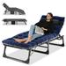 NAIZEA 75 Folding Camping Cot for Adult Adjustable 4-Position Folding Bed Portable Folding Sleeping Bed Folding Lounge Chair