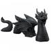 3PCS/Set Garden Dragon Statues Decoration Resin Dragon Sculpture Garden Decorï¼Œ Dragon Figure Landscaping Ornament for Home Indoor Outdoor Garden Courtyard Lawn Yard Gift