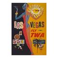 HISTORIX Vintage 1960 Las Vegas Travel Poster Print - 24x36 Inch Vintage Airline Poster of Las Vegas - Old Las Vegas Fly TWA Poster by David Klein