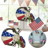 Vikakiooze Wreaths For Front Door Independence Day Decoration American Flag Simulation Flower Garland Independence Day Party Hanging Door Hanging