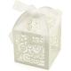 100 Pack Wedding Favor Boxes Laser Cut Boxes Party Favor Box Small Gift Boxes Lace Candy Boxes for Wedding Bridal Shower Baby Shower Birthday Party Anniverary with Ribbons white F112855