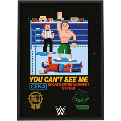 WWE John Cena 8-Bit-Pixel-Poster – gerahmt A3 Image