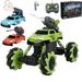 LELINTA 3 in 1 Remote Control Monster Truck 1:14 Scale 2.4GHz RC Cars 4WD All Terrain Off Road Monster Truck 3 Modes Transformation Water Cannon Bubble Machine for 4-12 Year Old Boys &Girls