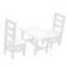 1/6 Dollhouse Miniature Dining Table 2 Chairs for Dining Room White