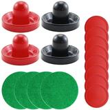 Light Weight Air Hockey Dark Blue and Red Air Hockey Pushers - Red Replacement Pucks for Game Tables Equipment Accessories(Standard Size 4 Pushers and 8 Red Pucks) F82784