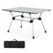 Costway Heavy-Duty Aluminum Camping Table Folding Outdoor Picnic Table with Carrying Bag Silver