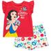 Disney Princess Snow White Toddler Girls T-Shirt and Active Retro Dolphin Shorts Outfit Set Toddler to Big Kid