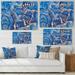 DESIGN ART Designart Blue Liquid Art With Gold Veins I Modern Canvas Wall Art Print 32 in. wide x 24 in. high