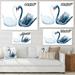 DESIGN ART Designart Black And White Heartshaped Swans Traditional Canvas Wall Art Print 32 in. wide x 24 in. high