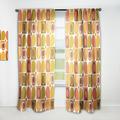 DESIGN ART Designart Abstract Retro Geometric Pattern VI Mid-CenturyCurtain Single Panel 52 in. wide x 120 in. high - 1 Panel 120 Inches