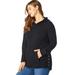 Plus Size Women's Thermal Hoodie Sweater by Roaman's in Black (Size 14/16)