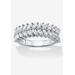 Women's 2.60 Cttw. Platinum Plated Silver Marquise-Cut Cubic Zirconia Anniversary Ring by PalmBeach Jewelry in Silver (Size 8)