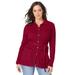 Plus Size Women's Button Down Rib Cardigan by Jessica London in Rich Burgundy (Size 2X)