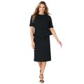 Plus Size Women's Peplum Stretch Crepe Dress by Jessica London in Black (Size 20 W)