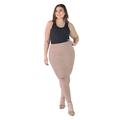 Plus Size Solid Color Elastic Waist Knee Length Pencil Skirt